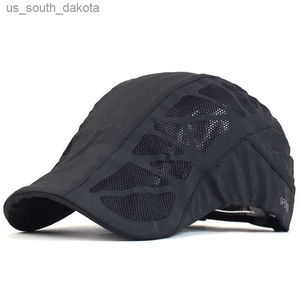 Summer Men Womiet Hats Oddychający siatka Szybka sucha newsboy czapki na zewnątrz gorro hombre boina golf hat moda solidna płaska czapka