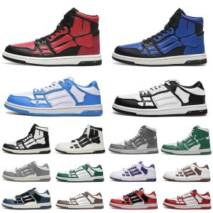 2023 Design Sapatos Casuais Designer Skel Top Low Bones Tênis de Couro Sapatos Esqueleto Masculino Feminino Esportes Ao Ar Livre Treinadores Masculino