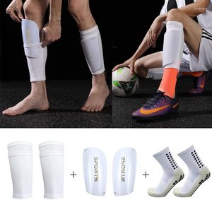 Meias esportivas cobrem 1 conjunto de suporte de caneleiras profissionais de futebol de perna para adulto