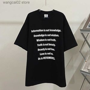 Camisetas masculinas de boa qualidade 2022ss Vetements Fashion T-shirt Men 1 1 Advertisement US Is Vetements Women T Shirt Tees VTM Short Sleeve T230621