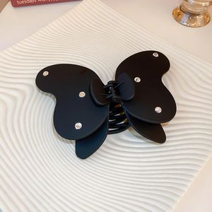 Hair Clips Cute Black Butterfly Rhinestone Studded Acrylic Claw Accessories For Woman Jewelery