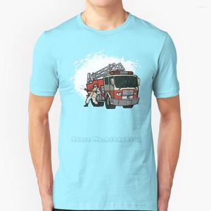 T-shirt da uomo T-shirt Hip Hop Camion pompiere T-shirt in cotone T-shirt uomo T-shirt Vigile del fuoco Regali pompiere Antincendio