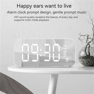 Mini Speakers Mirror alarm clock Bluetooth speaker time display mini speaker card play speaker Bluetooth subwoofer surround speakers