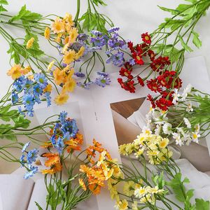 Dried Flowers Artificial Plants 30cm Flower Colorful Small Daisy Silk Home Garden Decoration Chrysanthemum Wedding DIY Party