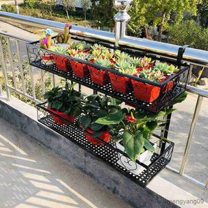 Planters POTS Single Layer Flower Pot Rack med Hook Hollow-Out Armerad stående typ Planter Pot Container Trädgårdsverktyg R230621