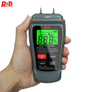 Fuktmätare R D MT-18 Träfuktmätare Fuktighet Tester Vägg Hygrometer Timber Damp Detector Tree Density Tester Gray 230620