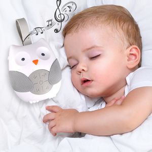 Bebek Monitör Taşınabilir Baykuş Gürültü Makinesi Soother 10 Hafif Müzik Şarkıları 2 Doğal Sesler Ninniler için Silikon Kayış 230620