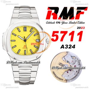 RMF 5711 Fira 170 år A324CS Automatic Mens Watch McDonald's Limited Edition Yellowt Stexured Dial Rostfritt Steel Armband Super Edition Reloj Puretime A1