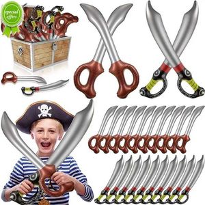 新しい5PCS海賊パーティーインフレータブルソードキッズ海賊テーマの誕生日パーティーの装飾ギフトおもちゃハロウィーンキャプテンコスプレサプライプロップ
