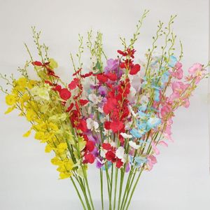 Decorative Flowers 3 Stems Simulation Silk Dance Orchid Bouquet Artificial For Crafting Wedding Living Room Garden Party Decoration