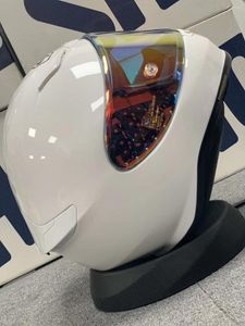 Capacetes de motocicleta Chapéu de segurança facial completo Casco Capacete Casque Z7 Capacete de lente única branco brilhante Racing Modular