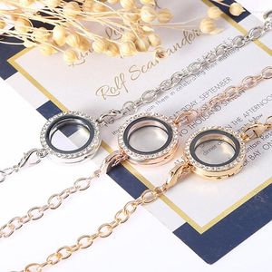 Link Armbänder 1PC 25MM Runde Form Magnet Floating Memory Living Glas Medaillon Armband Charms für Geschenk