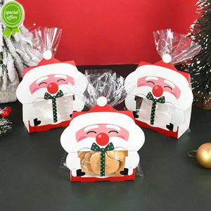 Novo 8/16 pçs Natal Papai Noel Cookie Bag Caixa de Doces Nougat Presente Embalagem Suprimentos Natal Ano Novo Festa Decoração Crianças Favores