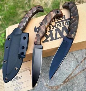 Nuovo arrivo H2368 Coltello tattico di sopravvivenza all'aperto 80Crv2 Trattamento termico sottovuoto Drop Point Lama Full Tang Manico in acero indiano Coltelli a lama fissa con Kydex