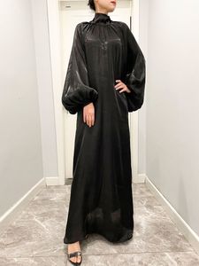Etnik Kıyafet Ramazan Eid Djellaba Müslüman Elbise Dubai Moda Elastik Kuff Sleep Sleevy Shiny Abaya Dubai Türkiye Müslüman Kimono İslam Robe WY909 230620