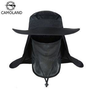 Шляпа шляпы широких краев ковша шляпы Camoland Summer Upf 50 Sun Hat Whors Men 2 в 1 ковша шляпы с лоскутом для лиц.