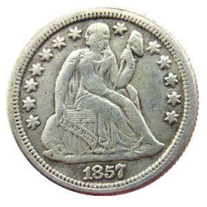 US 1857 P/S Liberty Seated Dime versilberte Kopiermünzen