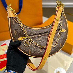 Women Designer Moon torebki luksusowe pętlowe torby na ramię stare skórzane skórzane torebki hobo projektanci pod pachami krzyżowymi łańcuchami torebek vintage torebki