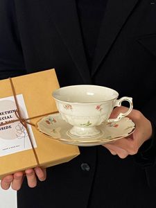 Tassen, Kaffeetasse im französischen Stil, Zuhause, Alltag, ziemlich praktisch, hochwertig, einfaches Modemuster, kreativer Keramikdruck