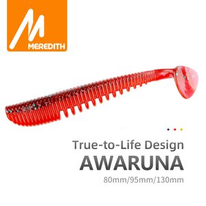Baits Lures MEREDITH Awaruna Fishing 8cm 95cm 13cm Artificial Wobblers Soft Shad Carp Silicone Tackle 230620