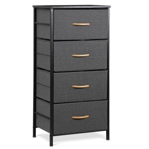 36" Fabric Dresser Storage w/4 Drawer Tower Organizer Unit for Bedroom Dary Grey