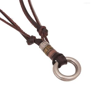 Pendant Necklaces Men's Vintage Leather Necklace Stylish Style Durable Non-Fading For Birthday Stage Party Show