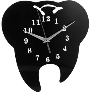 Wall Clocks Tooth Shaped Clock Decorative -shaped Bedroom Vintage Frame Convenient Silent Acrylic Mural Mute