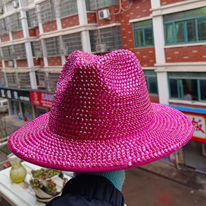 Breda brimhattar Bucket Hats Rose Red Soft Hat Stage Party Hat Men's and Women's Jazz Hip Hop senaste Solid Color Fashion Spring Jazz Hat 230620