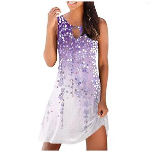 Abiti casual Donna Estate Cinturino per spaghetti Abito da spiaggia Boho Tinta unita Allentato Cami da vacanza Maglietta da donna in cotone Canotta Vestito estivo Y2k