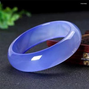 Braccialetto Ultimo stile Pietra fortunata Braccialetto di giada blu naturale Squisita agata di calcedonio Accessori per gioielli di alta qualità Regalo