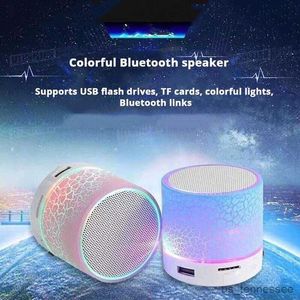 Mini Speakers Bluetooth Mini Speaker Wireless Speaker Colorful LED Card USB Subwoofer Portable MP3 Music Sound Column For PC Phone R230621