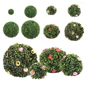 Kwiaty dekoracyjne 1 x Symulacja Kulka trawna sztuczna roślina Topiary Tree Wedding Party Home Outdoor Decoration Akcesoria