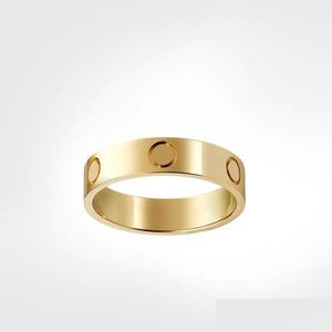 Band Rings Love Ring Luxury Jewelry Gold For Women Titanium Steel Alloy Goldplated Process Fashion Accessories Never Fade Not Allerg Dhxjv