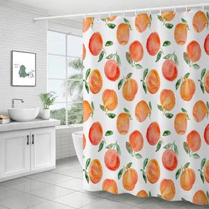 Shower Curtains Top Quality Washable Curtain Set Fruit For Living Room Waterproof Polyester Bathroom Decoracion With Hooks