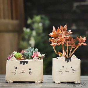 Planters POTS Söt tecknad djurblomma Ceramic Succulent Plant Elephant Rabbit Planter Pot Home Decor Craft Bonsai Pot Flower Pot R230621