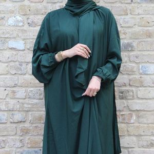 Abbigliamento etnico Abaya Jilbab con cappuccio Donna Nida Ramadan Musulmano Abito lungo Hijab Khimar Preghiera Indumento Islamico Dubai Abaya modesto turco