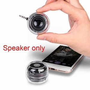 مكبرات صوت صغيرة محمولة 3.5 مم AUX AUX MINI ROUND ROUND MOPER SPEAKER قوي الكريستال للهاتف الذكي