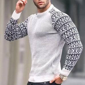 Herrtröjor designer Autumn Fashion thin casual o- hals solid varm smal passande stickad skjorta man pullover