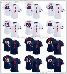 Maglie da baseball All-Star 2021 50 Mookie Betts 13 Ronald Acuna Jr. 7 Trea Turner 23 Fernando Tatis Jr. 5 Freddie Freeman 26 Adam Frazier 28 Nolan Arenado 12 Kyle Schwarber