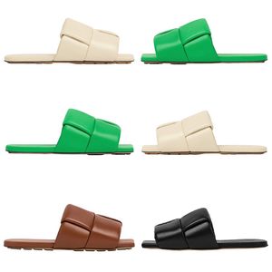 2024 Zapatillas de diseñador Sandalias Diapositivas Mujeres Intreccio Vela Verde Blanco Negro Marrón Slider Summer Flip Flops Mujer Zapatilla al aire libre Sandalia Tamaño 35-40