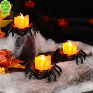 NYA 1/3PCS Halloween Spider Led Candle Light Pumpkin Lamp för Halloween Party Home Decoration Ornament Haunted House Horror Props