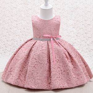 Nuovo vestito da bambino senza maniche in pizzo abito da ballo per battesimo battesimo bambina vestito da comunione