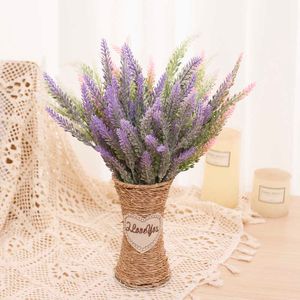 Dried Flowers 2pcs Artificial Provence Romantic Lavender Fake Plants Winter Rime False Snow Velvet Home Living Room Decoration