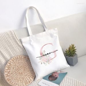 Shopping Bags Customize Your Name Bridal Party Gift Large Capacity Bag Tote Reusable Eco-Friendly Shoulder