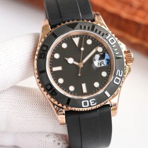 men YachtMaster watches high quality yacht designer watch movement diamond wristwatch for man ceramic outer rubber strap sapphire fashion wristwatches