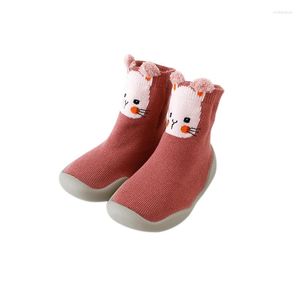 First Walkers Kinder-Bodensocken, Cartoon-Baumwolle, Baby-Haus, rutschfeste Wanderschuhe mit weicher Gummisohle