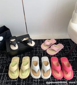 Kvinnors sandaler sommar mjuk botten mode mångsidiga skor kvinnor 2023 nya lyxmärke designer glida gummi två flip-flops platt sandaler kvinnor c
