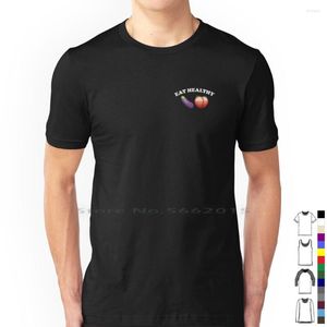 Camisetas masculinas Berinjela e Pêssego Eat Saudável Camiseta Algodão Eathealthy Sexy Engraçado Vegan Dieta de Frutas