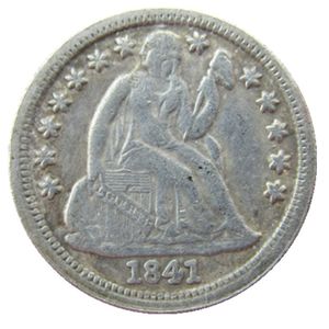 US 1841 P/S Liberty Seated Dime versilberte Kopiermünzen