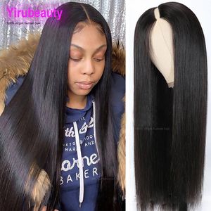 Brazilian Human Hair Silky Straight 150% 180% 210% Density Peruvian Indian Virgin Hair V Part Wig 10-32inch V Style Capless Wigs Natural Color